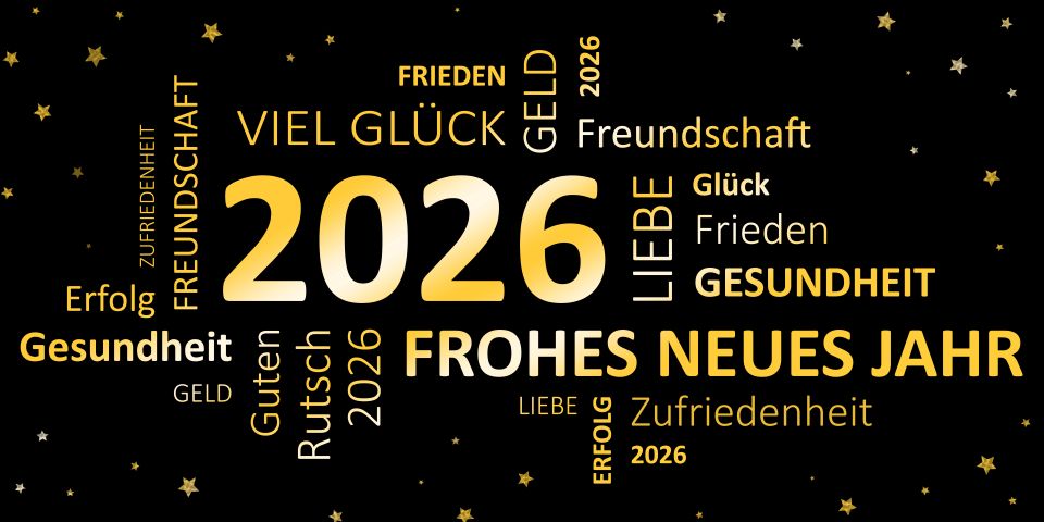 Eine Begriffs-Cloud zum neuen Jahr 2026 